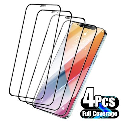 [spot goods66] 4Pcs ฝาครอบป้องกันสำหรับ iPhone 14 13 11 12 Pro Max Screen Protector สำหรับ iPhone X XS Max XR 13ฟิล์มกระจกนิรภัย