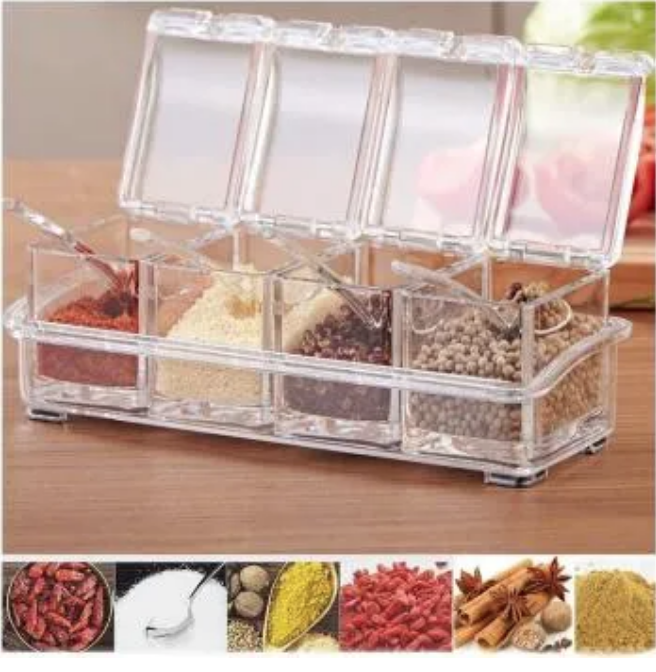 Crystal Clear Seasoning Box Acrylic Spice Rack Storage Container