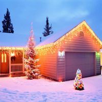 [Ricky Lighting] LED Icicle Fairy String Light Christmas Garland Starry ตกแต่ง Festoon สำหรับ Xmas งานแต่งงานสวนปีใหม่หน้าต่าง Patio House