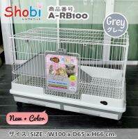 Shobi-A-RB100 (ไม่รวมห้องน้ำเเละรางหญ้า)​ กรง​ ขนาด100*66*65cm.