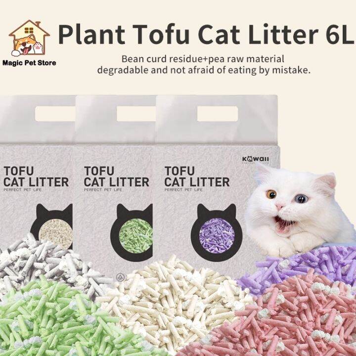 6L Tofu Cat Litter Per Bag Food Grade Plant Tofu Residue Made Deodorant