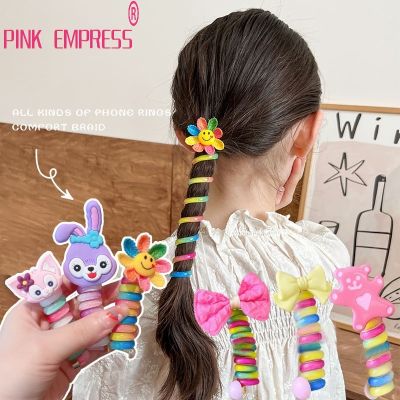 Coil Hair Tie Kids Girl Ponytail Hair Rope Fashion Scrunchies Japanese Braided Telephone Cord Hair Ring