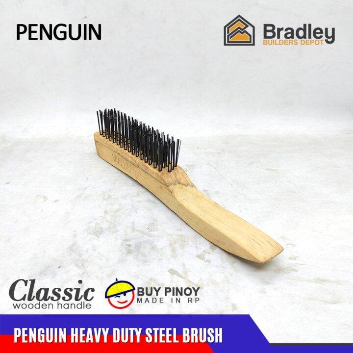 Penguin Heavy Duty Steel Brush (Wooden Handle) | Lazada PH