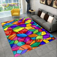 【YF】 Illusion Rainbow Chromatic Colour Area RugCarpet Rug for Home Living Room Bedroom Sofa Doormat Decorkids Non-slip Floor Mat 3D