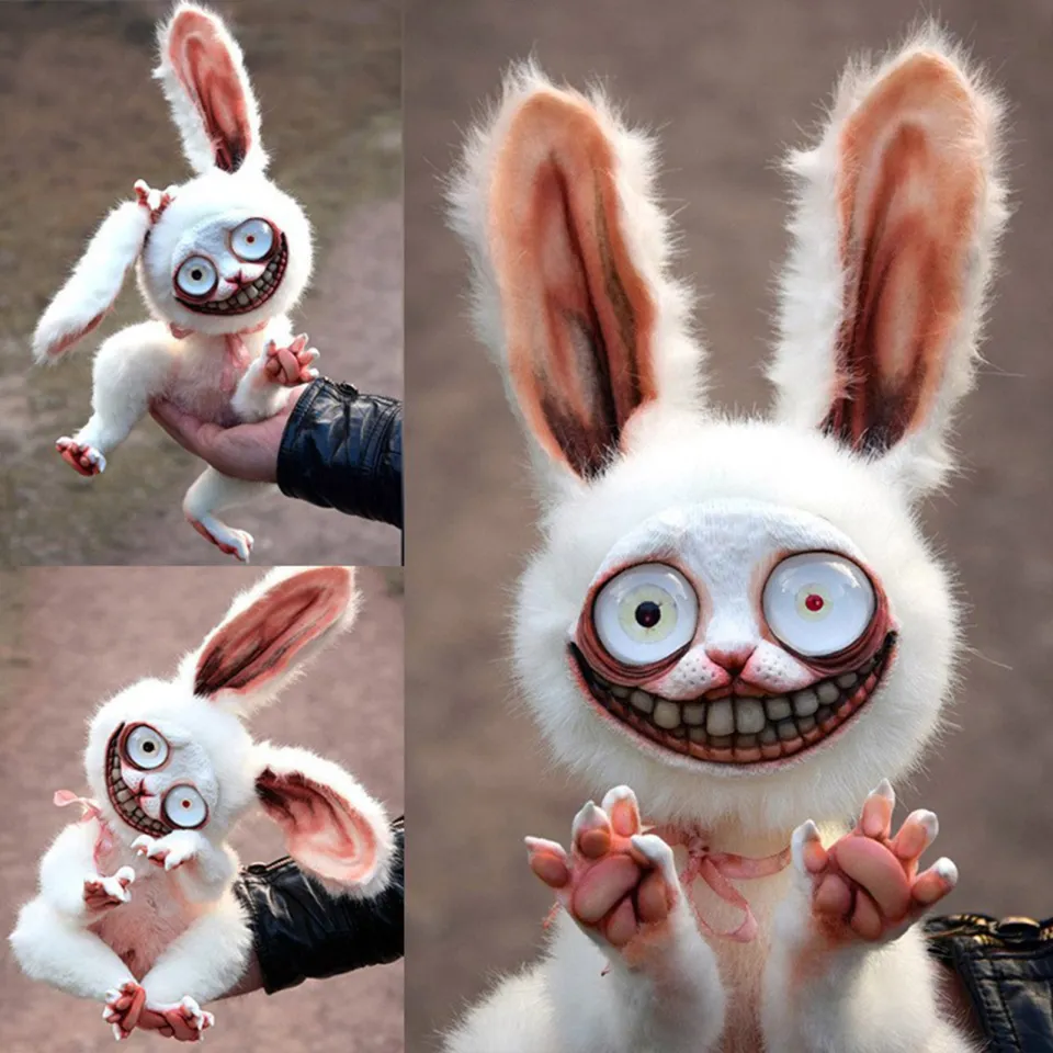 8 Creepy cute stuffed animal Spooky bunny rabbit doll handmade