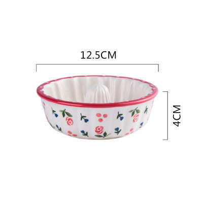 ANTOWALL Cute Cherry ceramic baking bowl for oven household cake baking cake mold creative donut mold