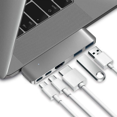 Purgo Mini USB C Hub Adapter Dongle for MacBook Air 2022-2018 and MacBook Pro 13 M2 2022-2016, MacBook Air USB Adapter with 4K HDMI, 100W PD, 40Gbps TB3 5K 60Hz, USB-C and 2 USB 3.0 Space Grey