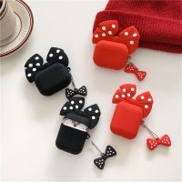 ๑ 3D Cute Polka dot bow silicone Earphone shell For Apple Airpod 2/1 Cover For Airpod pro 3 Earphone case for airpods capa fundas