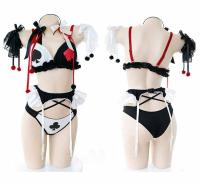 Clowns Poker Underwear Cute Lolita Anime Bra Girl Underwear Devil Cosplay Costumes Sexy Bandage Lingerie Set Halloween Costumes