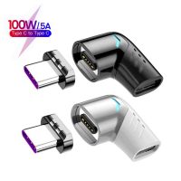 PD 100W Usb C To Type C อะแดปเตอร์ชาร์จเร็วแม่เหล็ก Usb Type-C แปลงแม่เหล็ก,แปลงแม่เหล็ก Usb Type-C เชื่อมต่อ UsbC มุมขวา