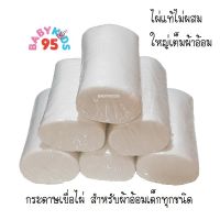 BABYKIDS95 (6 ม้วน) กระดาษเยื่อไผ่ (ไผ่แท้ไม่ผสม) แผ่นใหญ่เต็มพอดี ผ้าอ้อมเด็ก Bamboo Liner (6 Rolls)