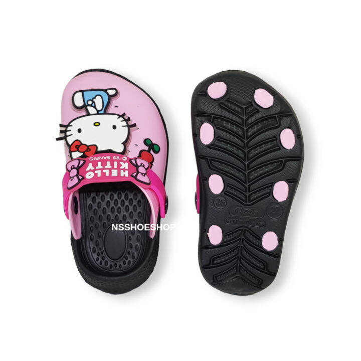 รองเท้าหัวโตเด็ก-clog-มีไฟ-led-hello-kitty-ลาย-เฮลโล-คิตตี้-รุ่น-ktl-537