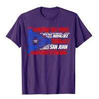 HotPuerto Rico Flag With City Names San Juan Word Art เสื้อยืดพิมพ์ OnSlim Fit Tops &amp; Tees ราคาถูกผ้าฝ้ายผู้ชาย T เสื้อ