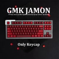 （Miss qis keycap）GMK Jamon ชุดใหญ่สีเชอร์รี่โปรไฟล์กุญแจหมวก-SUB พวงกุญแจภาษาอังกฤษแบบกำหนดเองสำหรับคีย์บอร์ดแบบกลไก61/64/68/75/84