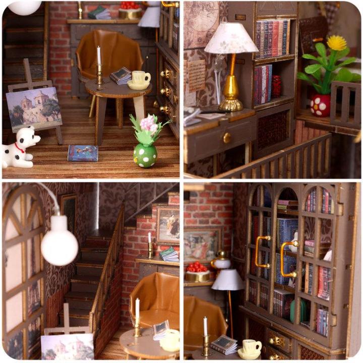 ชุดนอฟหนังสือ-diy-พร้อมไฟ-led-3มิติชุดอาคารบ้านหนังสือปริศนาไม้บ้านตุ๊กตาจิ๋ว-gratis-ongkir-โมเดล-diorama