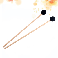 2Pcs Bass กลอง Mallet กลอง Stick สำหรับ Percussion Instrument ผ้าขนสัตว์ Felt ไม้ Handle Drumsticks อุปกรณ์เสริม (สีดำ)