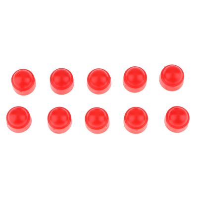 10Pcs Red Plastic Dome Hex Bolt Nut Protection Caps Cover M6 10 x 13mm