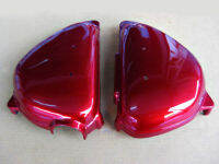 HONDA CB100 CB125 "RED" SIDE PLASTIC COVER SET PAIR (LH&amp;RH) #ฝาปิดข้างตัวรถ กระเป๋าข้าง พลาสติก สีแดง