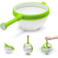 【CC】 Salad Spinner Vegetable Spinning Washer Centrifugal Dewatering Drain Basket Tools