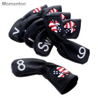 MOMANTON ฝาครอบเสาเหล็ก4,5,6,7,8,9,Aw,Sw,Lw,X อุปกรณ์กอล์ฟพัตเตอร์อุปกรณ์ฝึกฝาครอบป้องกันกอล์ฟฝาครอบเหล็กเครื่องป้องกันชุดถุงใส่หัวไม้กอล์ฟถุงคลุมหัวไม้กอล์ฟที่ใส่หัวไม้กอล์ฟเหล็กกอล์ฟ