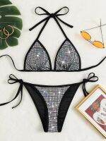 hotx 【cw】 Bikinis 2023 Mujer New Flash Sequin Low Waist