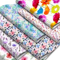 【hot】 Floral Printed Faux Leather Sheets Flowers Pattern Synthetic Fabric Roll for Earrings Hair Bows Making ！ 1