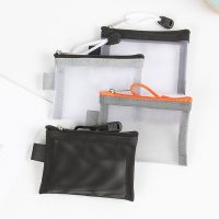 กระเป๋าซิป Littteryy กระเป๋าเครื่องสำอางแบบตาข่ายง่ายถุงแฟ้มใสไนลอนลิปสติกกระเป๋าจัดระเบียบขนาดเล็กซิปกระเป๋า Dompet Koin ขนาดเล็กกระเป๋าใส่บัตรเครดิตที่จัดเก็บตาข่าย