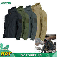 KOETSU 【COD】? Jacket? เสื้อแจ็คเก็ตหนังปลาฉลามกลางแจ้ง เสื้อแจ็คเก็ตแบบนิ่ม เหมาะสำหรับทั้งชายและหญิง ฤดูใบไม้ร่วงและฤดูหนาว ผ้าฟลีซ แบบหนา กันน้ำได้ ชุดปีนเขายุทธวิธี เสื้อแจ็คเก็ตอุ่น