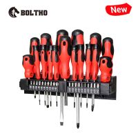 【CW】 BOLTHO 37-Piece Magnetic Screwdriver Sets with Tips and Bits Repair ToolPlastic Racking Men