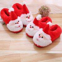 ✆♞❆ cri237 Merry Christmas Santa Claus Plush Slippers Couple Stuffed Cotton Shoes Winter Gifts Home Casual Slippers Creative Soft S