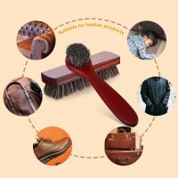 2 Pcs Shoe Polish Brush Car Seat Boot Cleaning Kit Horse Hair Brushes Polishing Cloth Horsehair Mane Shoe Care