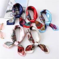 Women Small Square Silk Scarves 50*50cm Fashion Printing Neckerchief Girls Party Hair Bands