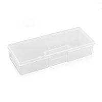Plastic Nail Drawing Pen Brush Organizer For Cosmetic Nail Art Storage Box Polishing File Buffer Rectangle Translucent Container