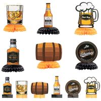 12Pcs Whiskey Honeycomb Balls Table Topper Party Supplies Beer Festival Centerpieces Desktop Decor Photo Props for Adults Kids