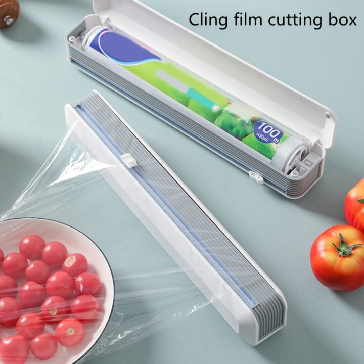 เครื่องห่อพลาสติกพร้อมเครื่องตัดสไลด์-clarity-home-food-wrap-dispenser-ใช้งานง่ายตัดอุปกรณ์ครัวได้อย่างราบรื่น