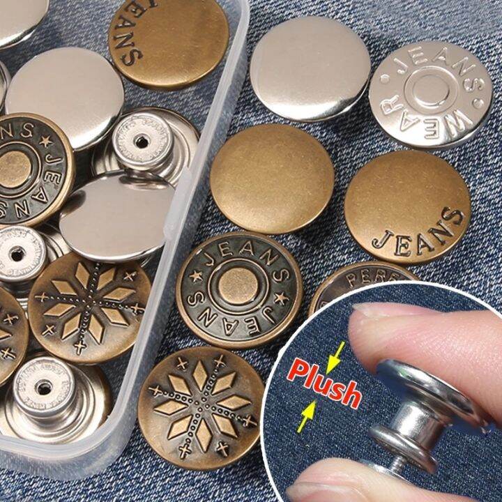 10pcs-metal-jeans-button-replacement-detachable-pants-fastener-pins-adjustable-waist-button-sewing-buckles-screwing-repair-kits