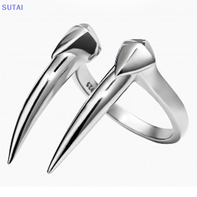 💖【Lowest price】SUTAI แหวนเขี้ยวงูสำหรับผู้หญิงวินเทจโกธิคพังค์แหวนเงินสีเงินรูปสัตว์สำหรับผู้ชายเครื่องประดับแนวย้อนยุคปาร์ตี้สุดเท่