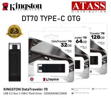 Kingston 32GB 64GB 128GB 256GB DataTraveler 70 USB Flash Pen Drive USB-C  TYPE-C