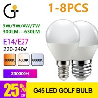 [HOT QQZIWWUJJWG 104] 1-8ชิ้นประหยัดพลังงานหลอดไฟ LED G45 E14 E27 3วัตต์5วัตต์6วัตต์7วัตต์3000พัน4000พัน6000พัน AC220V -240โวลต์ Led กอล์ฟหลอดไฟโคมไฟสำหรับบ้านการตกแต่งตกแต่ง