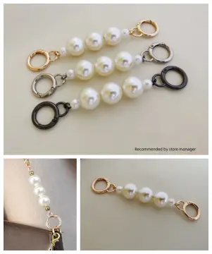 Pearl Bag with Handbag Chain Hand Carry Short Shoulder Strap White Large  Pearl Mobile Phone Chain Lanyard Diy Extension Chain