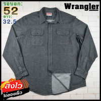 Wrangler®แท้ อก 52 เสื้อเชิ้ตผู้ชาย แรงเลอร์ สีดำ เสื้อแขนยาว เนื้อผ้าดี เสื้อคาวบอย เสื้อวินเทจ