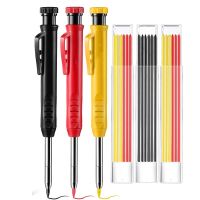 Zoecor Solid Carpenter Mechanical Pencil Set Markers with 2.8MM Refill Leads Built-in Sharpener Marking Tool for Woodworking