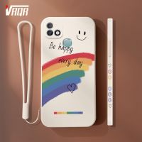 VRQR Rainbow ยิ้มเคสโทรศัพท์สำหรับ Infinix Smart 5 Pro Hot 10i X659B X658B X658E Liquid ซิลิโคนด้านข้างรูปแบบส่งฟรี Lanyard