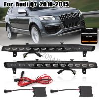 ไฟวิ่งกลางวัน LED 2ชิ้นสำหรับรถ Audi Q7 2010 -2015ไดนามิกสีเหลืองไฟเลี้ยวรถยนต์ DRL กันน้ำ12V หลอดไฟไฟตัดหมอก