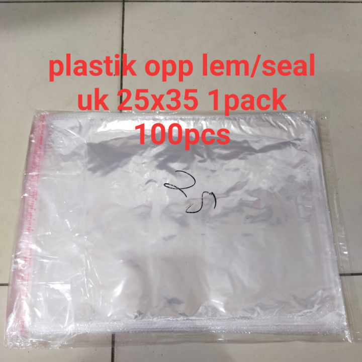 Isi 100 Opp Lem 25x35 Kemasan Packing Baju Plastik Bening Seal Lazada Indonesia 9819