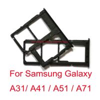 ถาดใส่ซิมการ์ดแบบคู่เหมาะสำหรับ Samsung Galaxy A31 A315 A41 A415 A51 A515 A71 A715ถาดใส่ซิมอะแดปเตอร์สล็อตเครื่องอ่านกระเป๋าเก็บบัตรอะไหล่ซ่อมแซม