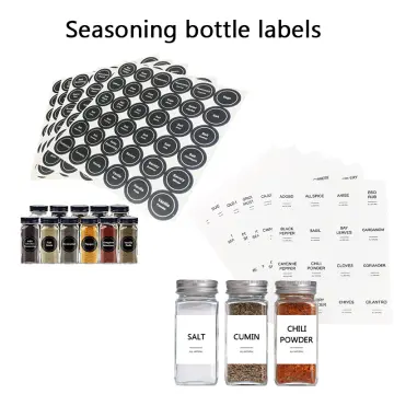 60pcs Round Pre-Printed Spice Jars Label Stickers