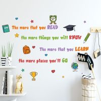 1pc Slogan Graphic Wall Sticker Learn inspirational slogans and wall stickers