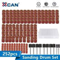 XCAN Sanding Drum Kit 252pcs 80 Grit with 3.175mm Sanding Band Mandrel For Dremel Rotary Tools Polishing Cleaning Tools