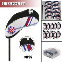 ；。‘【； 10Pcs Golf Club Iron Headcover Protectors Neoprene Golf Rod Head Protective Cover Sets 10X5cm Golf Practice Accessories